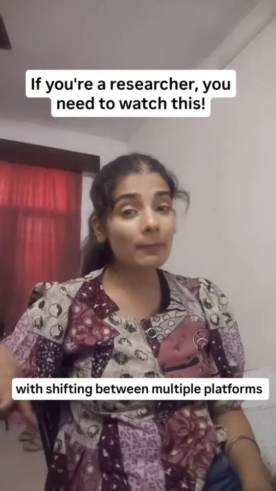 A researcher speaking to camera, with an on-screen caption reading "If you're a researcher, you need to watch this!"